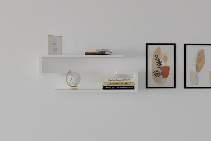 Hanah Home Eldo Estantería de Pared Blanca